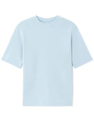 Oversized Fit Cotton Blend Crew Neck T-Shirt - Sky Blue