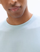 Oversized Fit Cotton Blend Crew Neck T-Shirt - Sky Blue