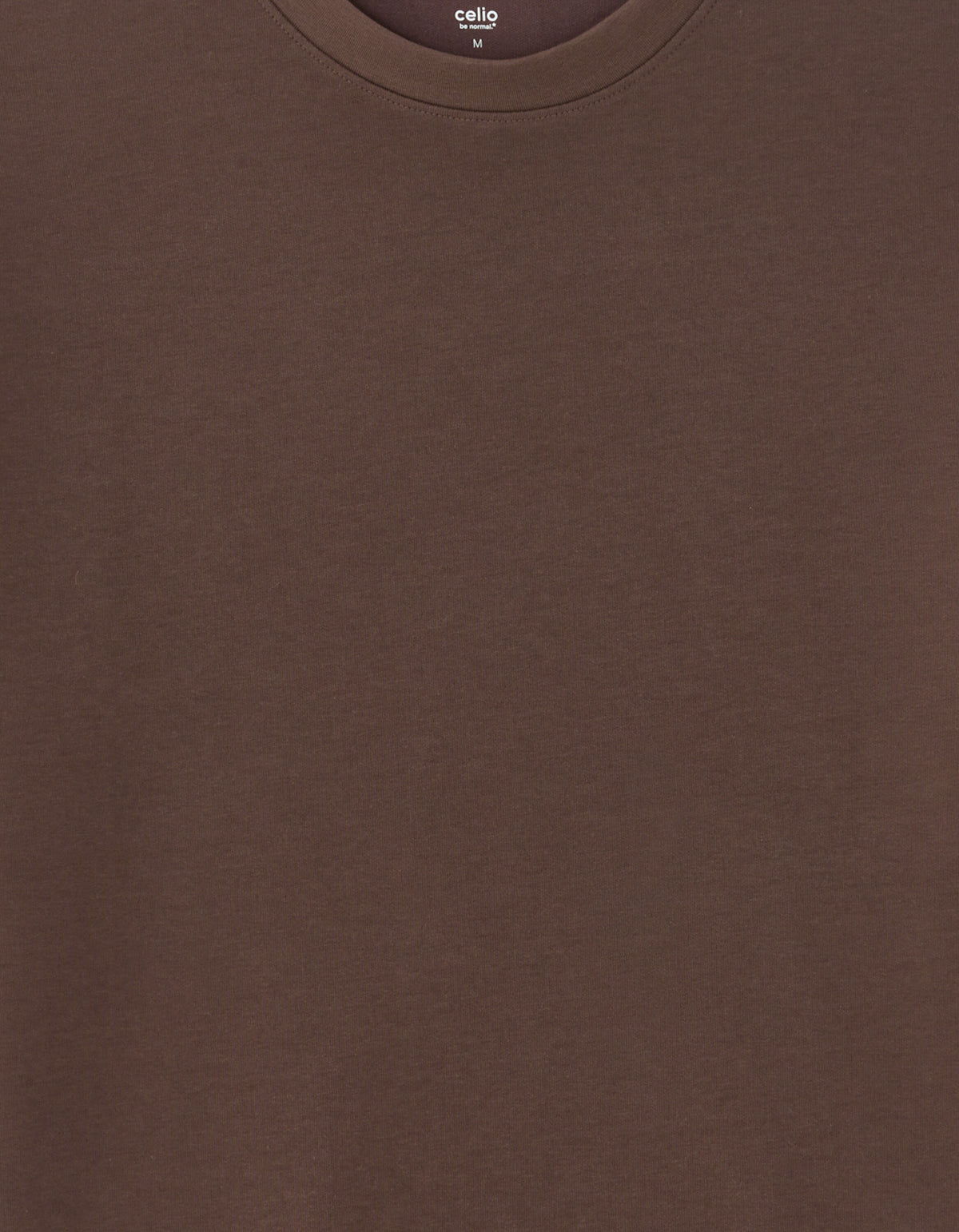 Oversized Fit Cotton Blend Crew Neck T-Shirt - Brown