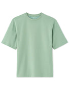 Oversized Fit Cotton Blend Crew Neck T-Shirt - Green
