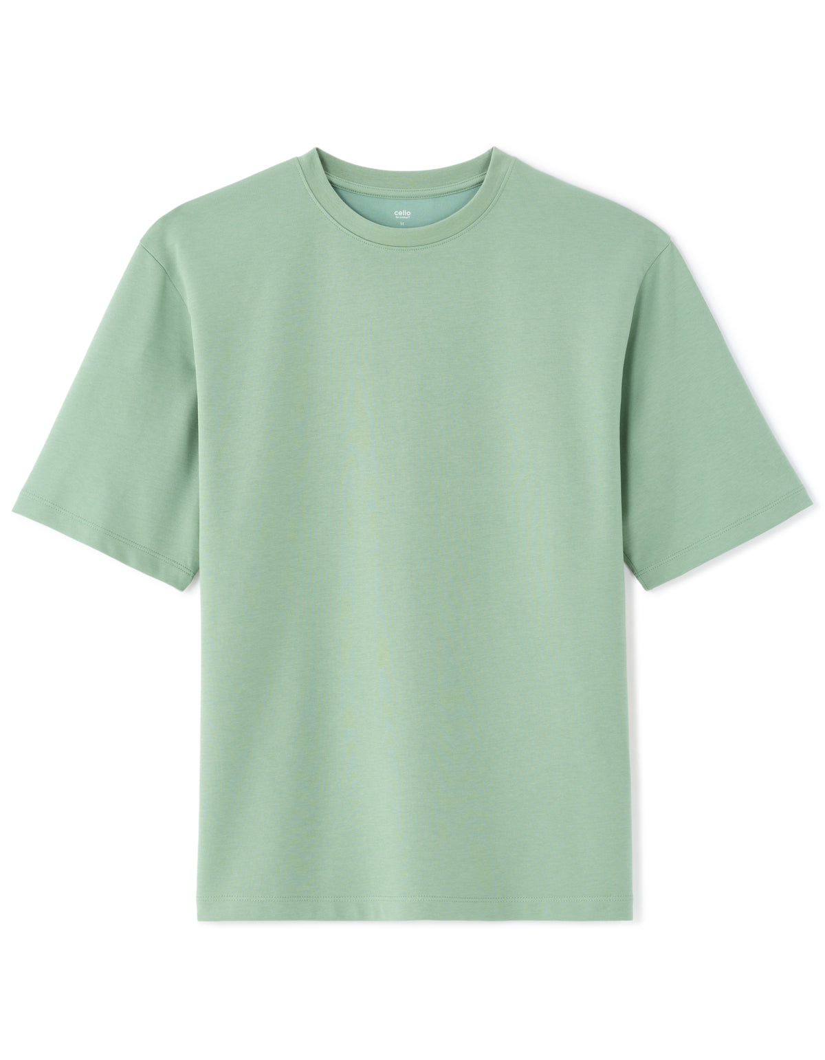 Oversized Fit Cotton Blend Crew Neck T-Shirt - Green