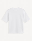 Oversized Fit Cotton Blend Crew Neck T-Shirt - White