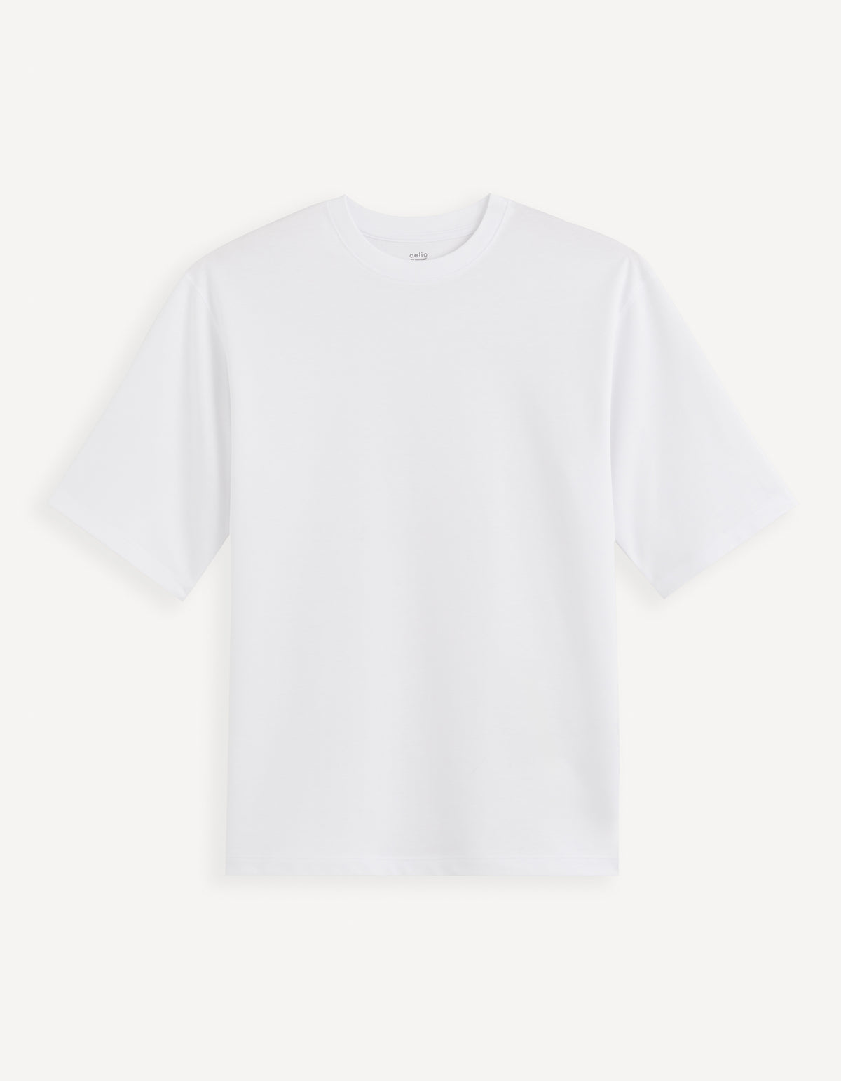 Oversized Fit Cotton Blend Crew Neck T-Shirt - White