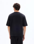 Oversized Fit Cotton Blend Crew Neck T-Shirt - Black