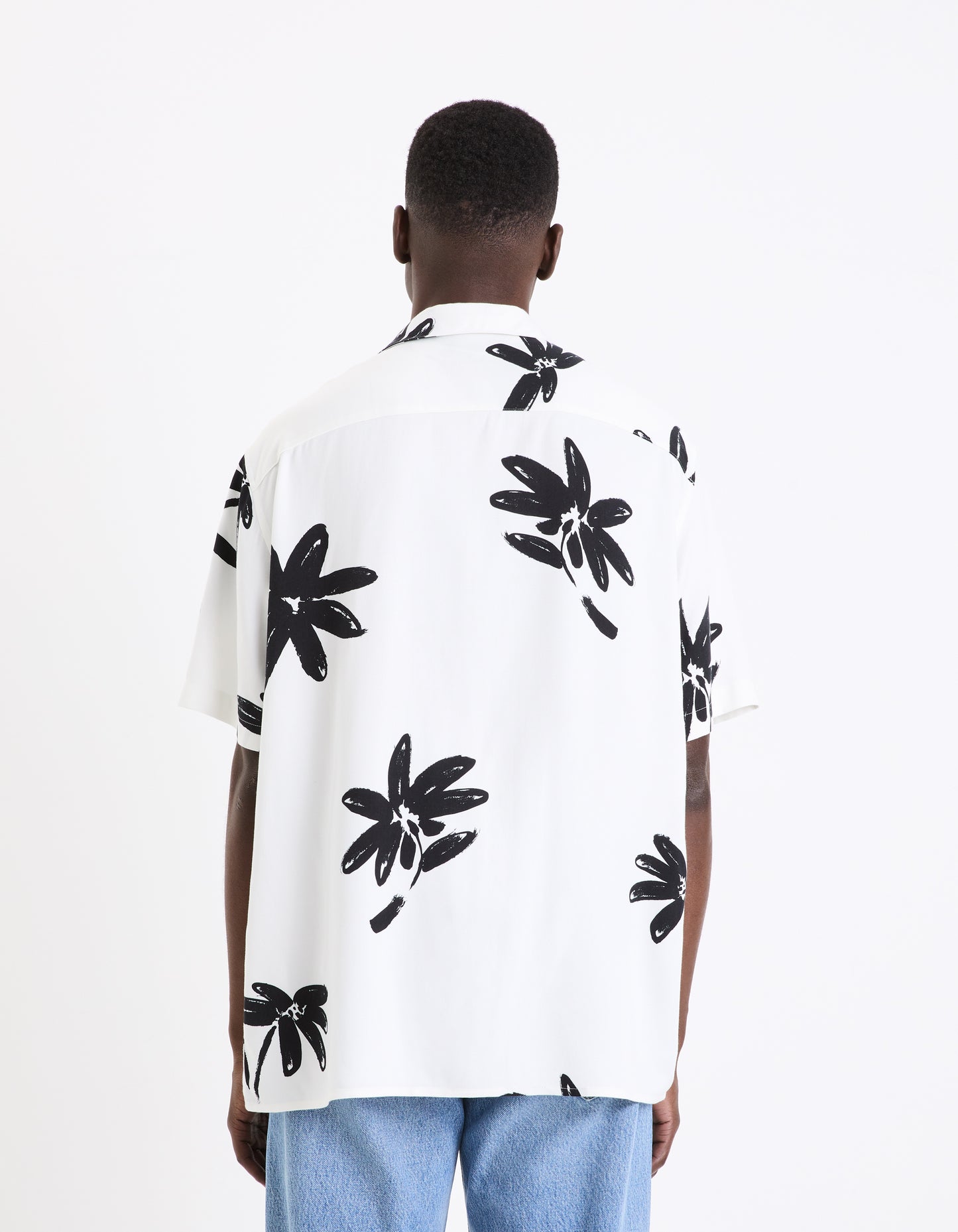 Celio* Printed Regular Fit Viscose White Shirt