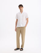 Slim Fit Cuban Collar Shirt - White