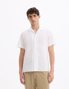 Slim Fit Cuban Collar Shirt - White