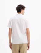 Slim Fit Cuban Collar Shirt - White