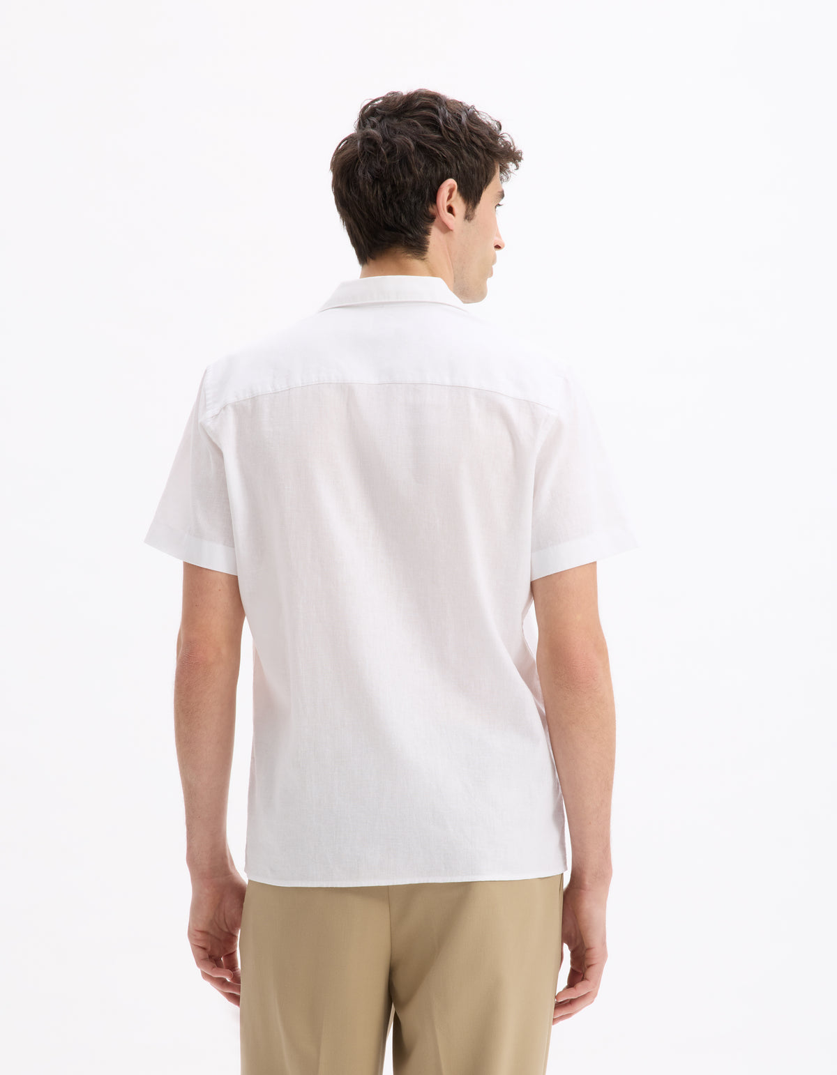 Slim Fit Cuban Collar Shirt - White