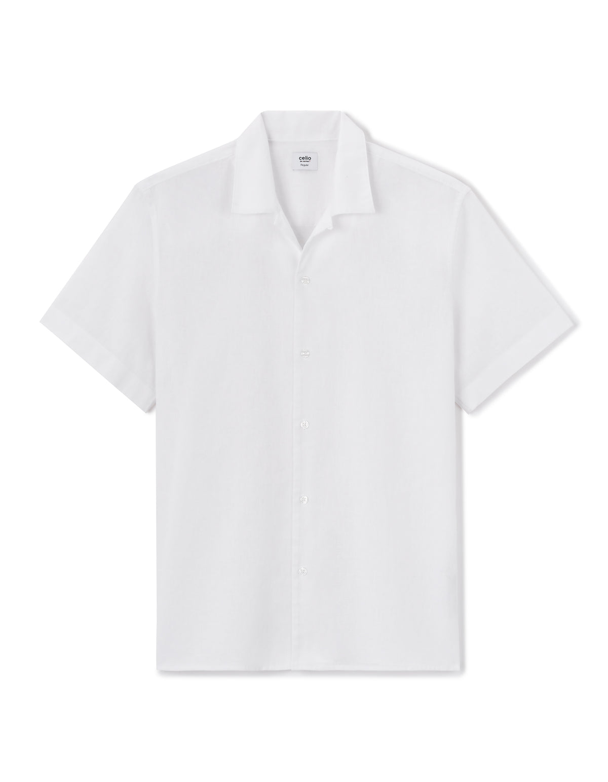 Slim Fit Cuban Collar Shirt - White