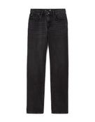 Straight Fit Stretch Cotton Jeans - Black
