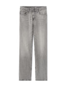 Straight Fit Stretch Cotton Jeans - Light Grey