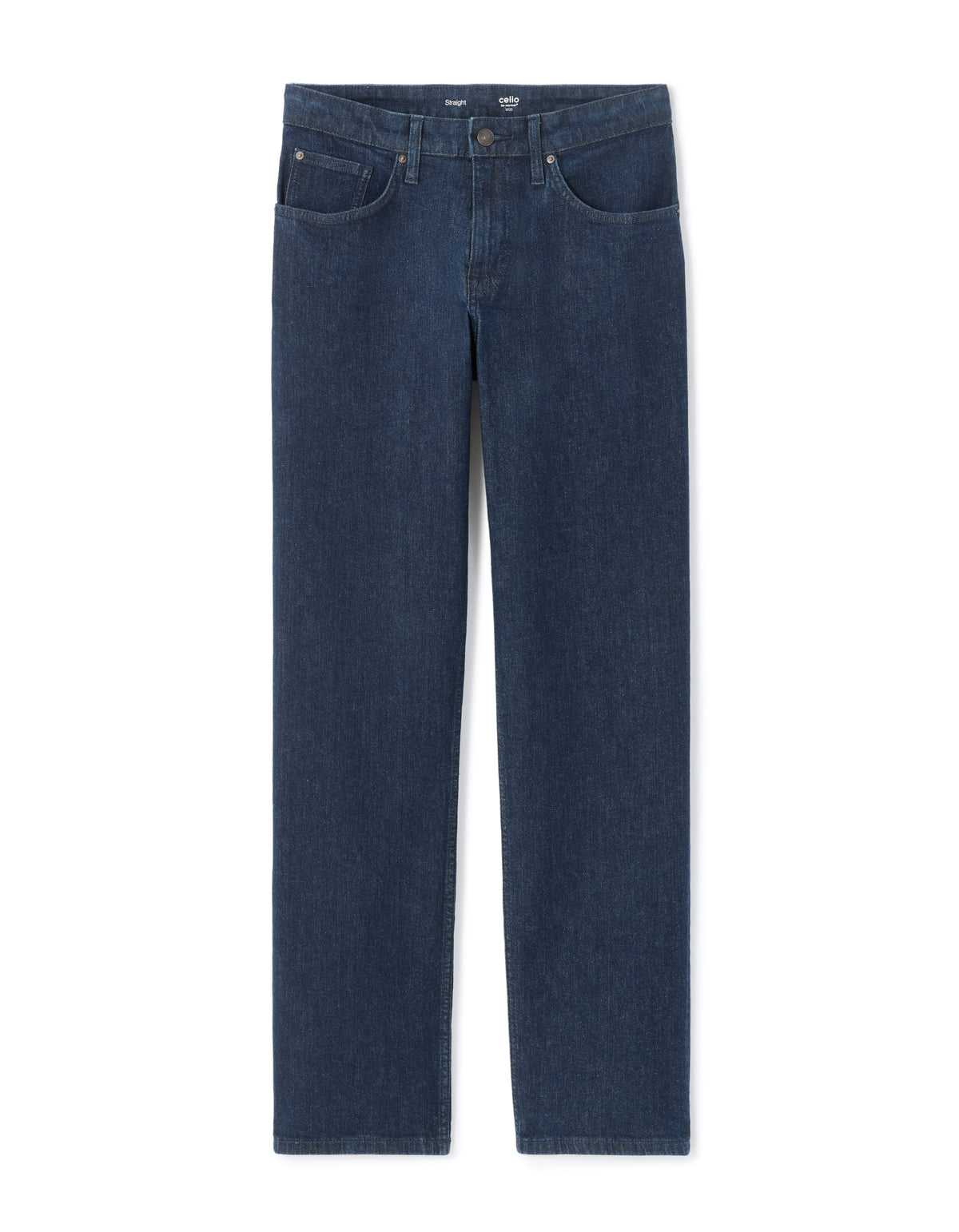 Straight Fit Stretch Cotton Jeans - Blue