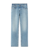 Straight Fit Stretch Cotton Jeans - Light Blue