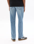Straight Fit Stretch Cotton Jeans - Light Blue