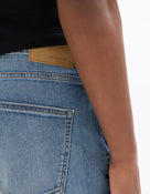 Straight Fit Stretch Cotton Jeans - Light Blue