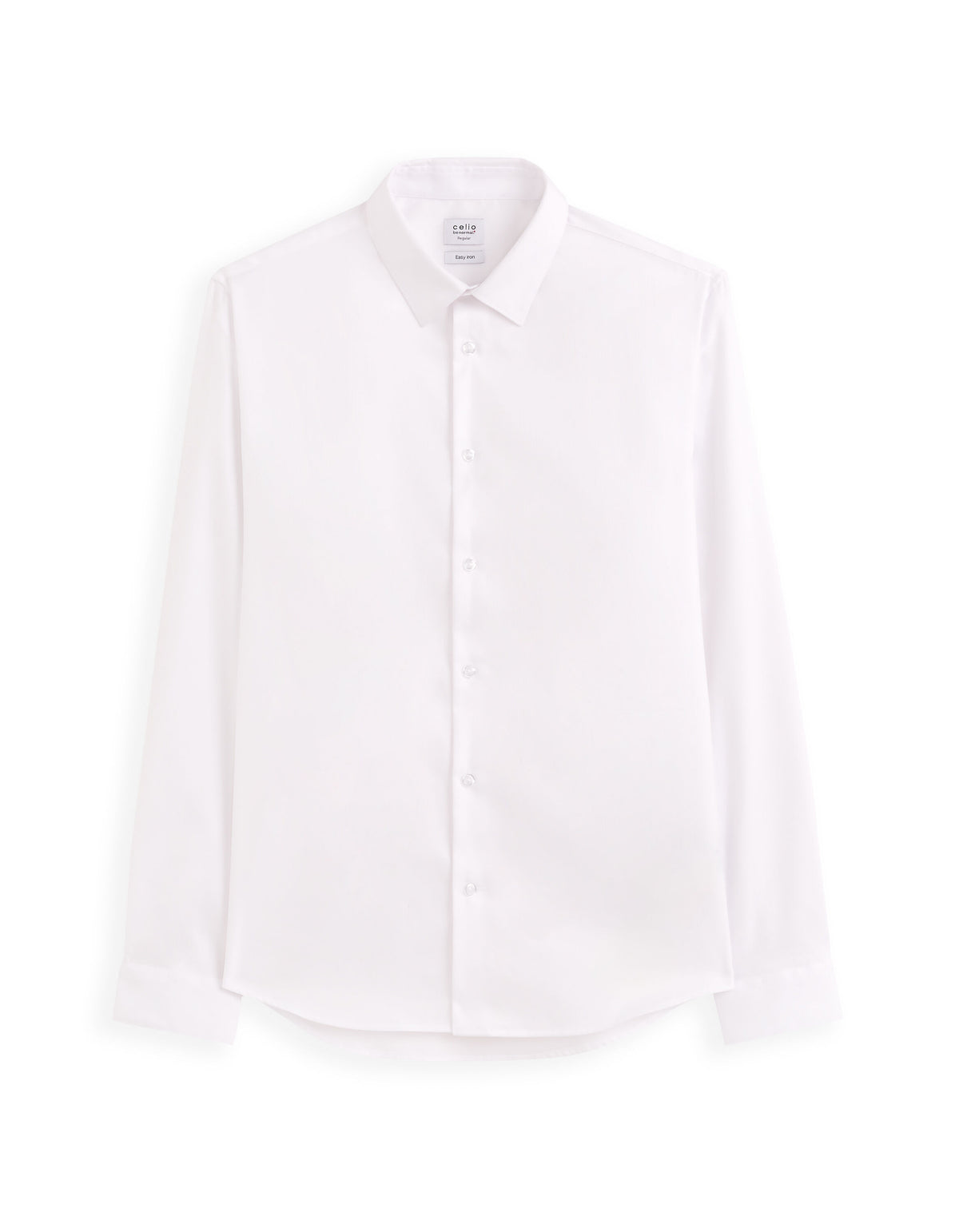 Regular Fit 100% Cotton Spread Collar Shirt - White