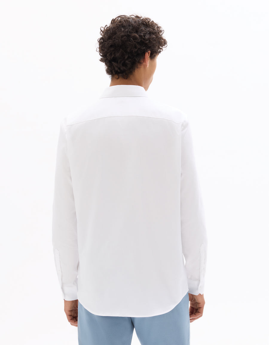 Regular Fit 100% Cotton Spread Collar Shirt - White