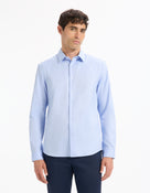 Regular Fit 100% Cotton Spread Collar Shirt - Sky Blue