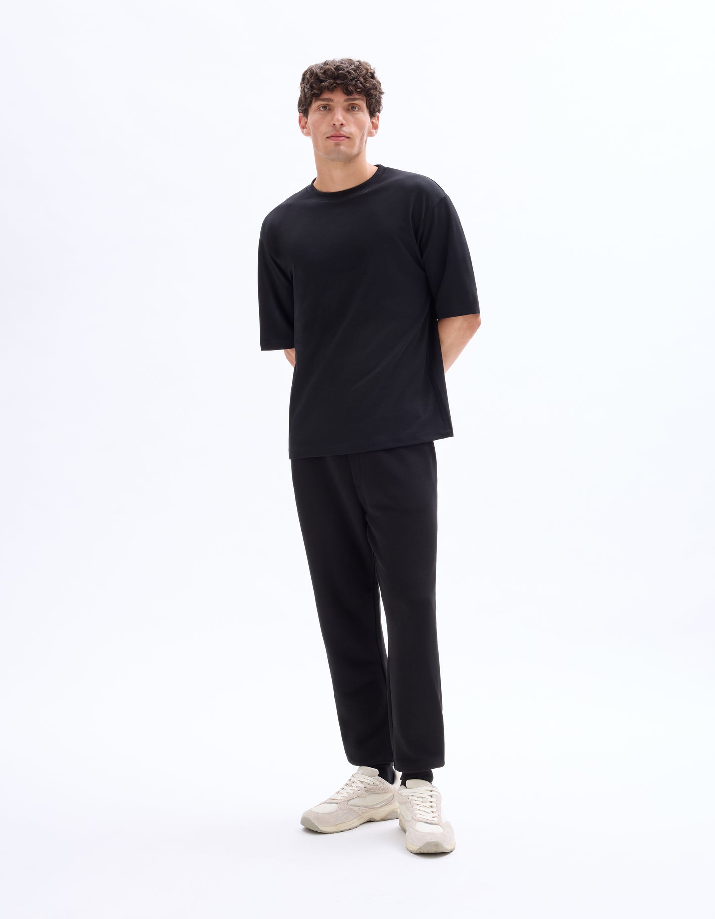 Celio Solid Regular Fit Cotton Black Trousers