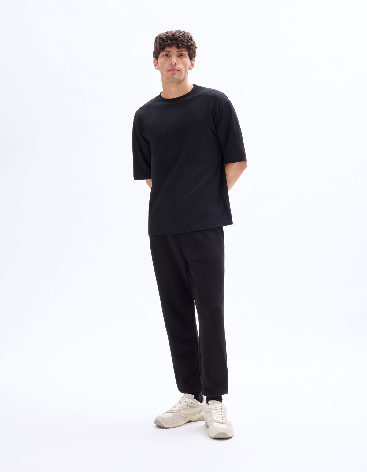 Regular Fit 100% Cotton Trousers - Black
