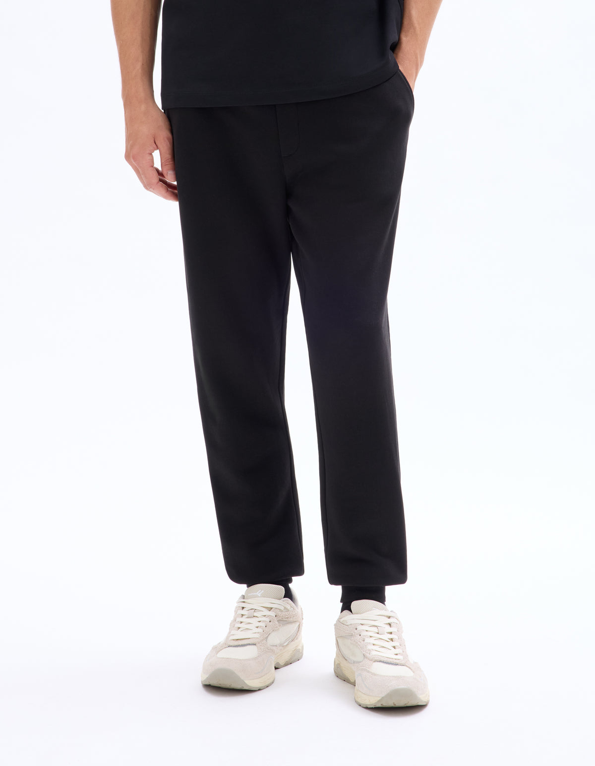 Regular Fit 100% Cotton Trousers - Black