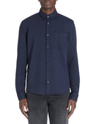 Regular Fit 100% Cotton Spread Collar Shirt - Navy Blue