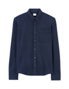 Regular Fit 100% Cotton Spread Collar Shirt - Navy Blue