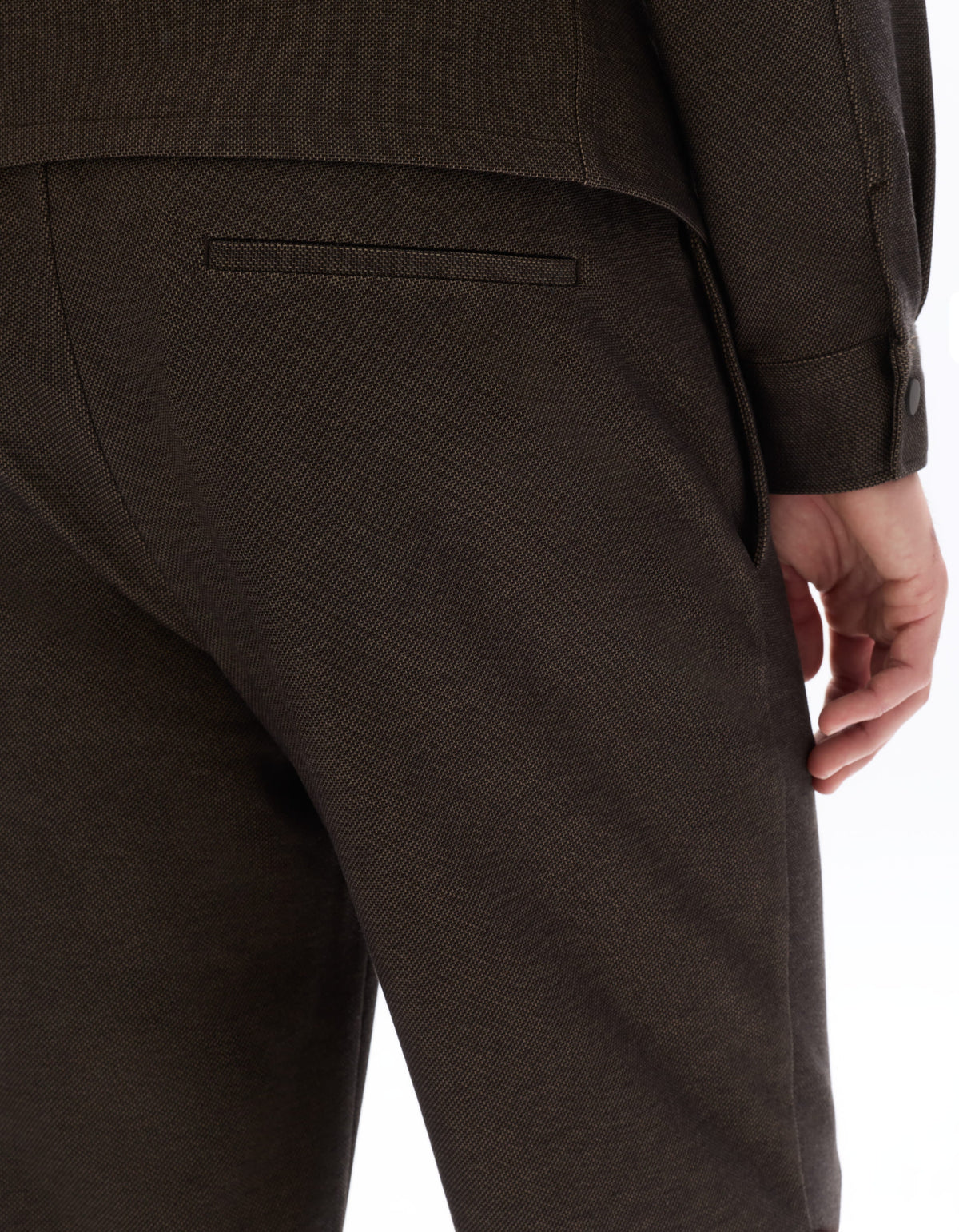 Slim Fit 100% Polyester Casual Trouser - Brown