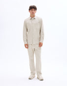 Slim Fit Stretch Cotton Trousers - Beige