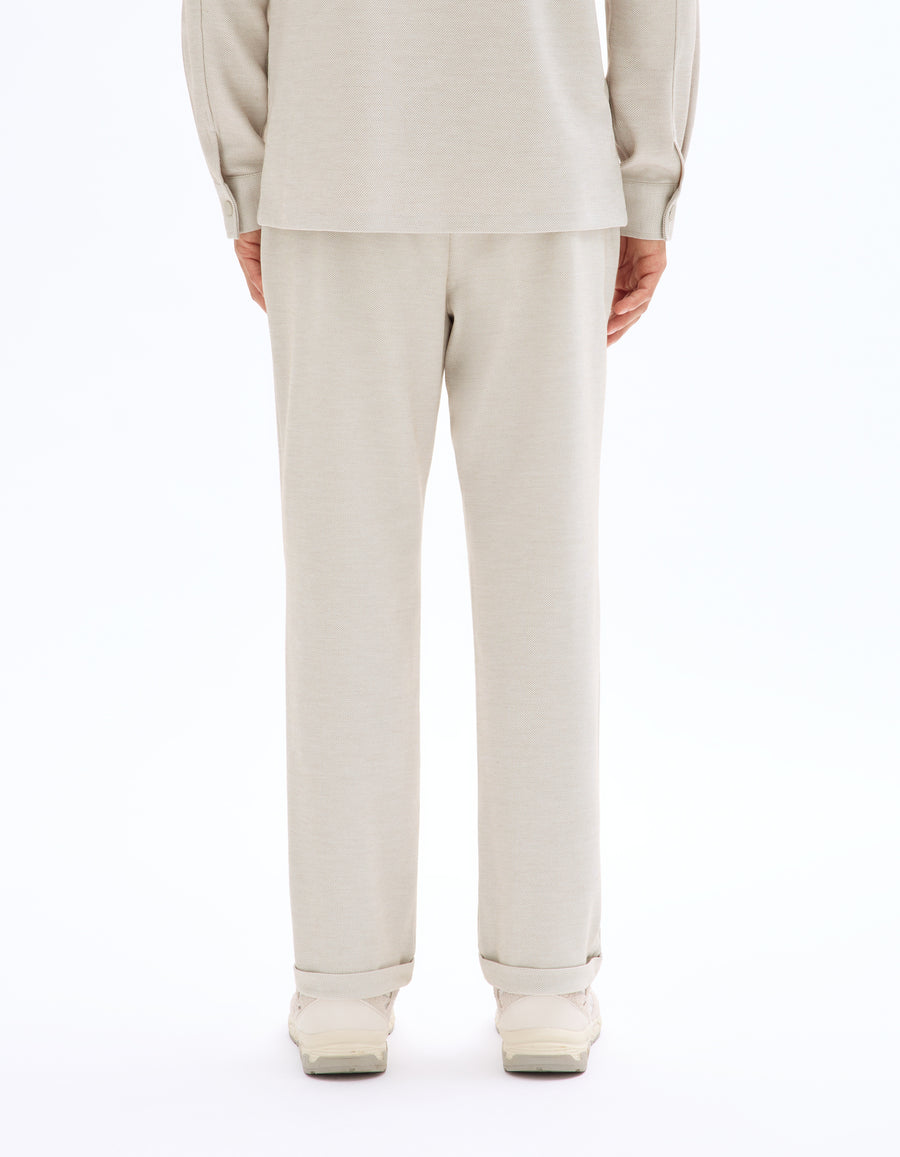 Slim Fit Stretch Cotton Trousers - Beige