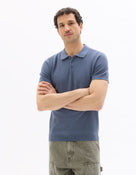 Slim Fit 100% Cotton Textured T-Shirt - Blue