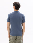 Slim Fit 100% Cotton Textured T-Shirt - Blue