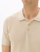 Slim Fit 100% Cotton Textured T-Shirt - Beige