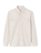 Overshirt Fit Stretch Cotton Spread Collar Shirt - Beige