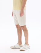 Regular Fit Cotton Linen Yarn Dyed Shorts - Beige