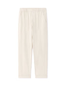 Straight Fit Cotton Linen Striped Trousers - Natural