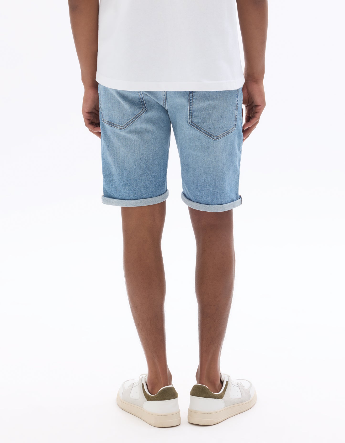 Celio Solid Straight Fit Cotton Blue Shorts