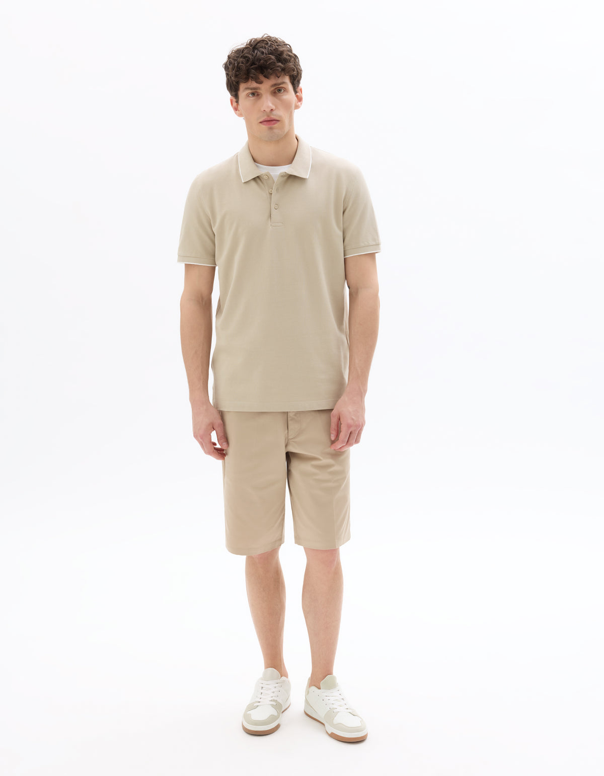 Regular Fit 100% Cotton T-Shirt - Light Beige