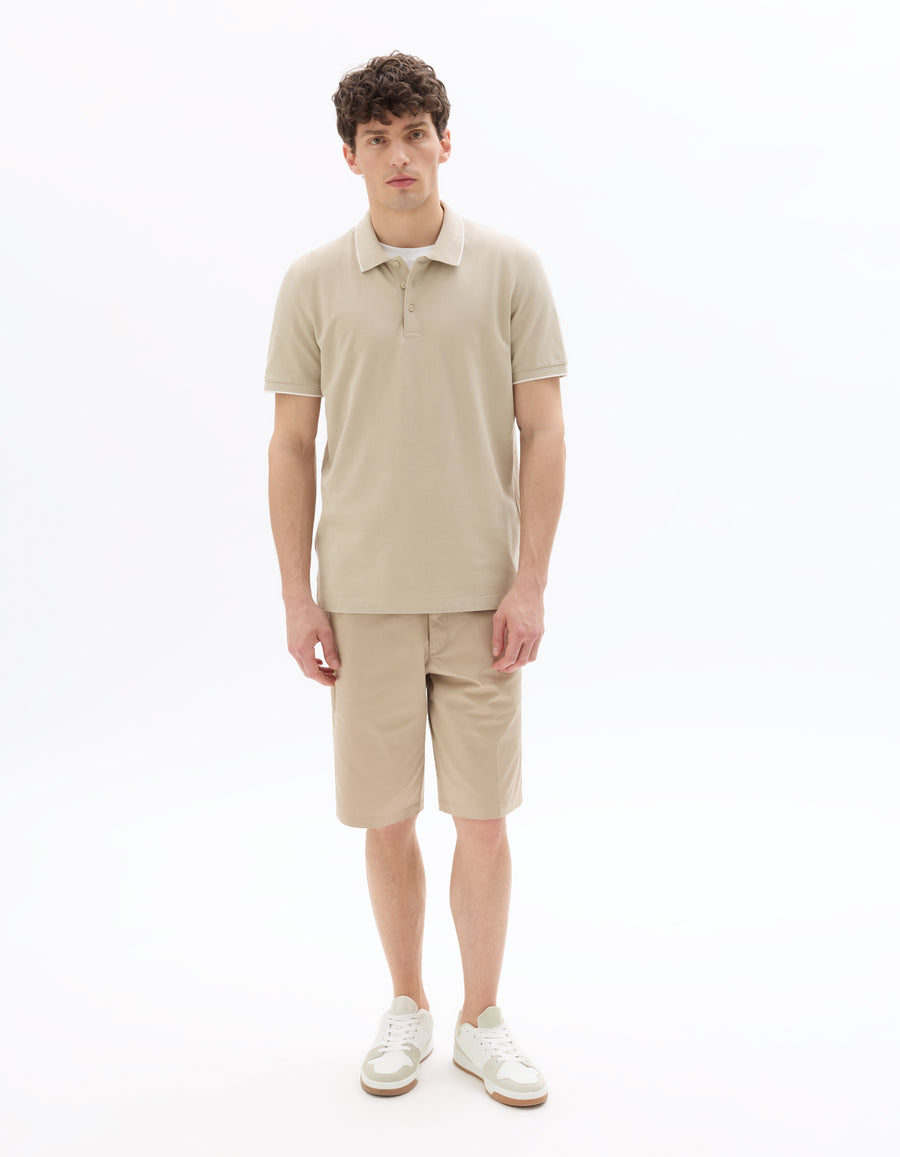 Regular Fit 100% Cotton T-Shirt - Light Beige