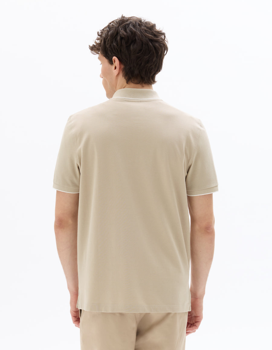 Regular Fit 100% Cotton T-Shirt - Light Beige