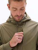 Regular Fit 100% Polyester Hooded Jacket - Khaki