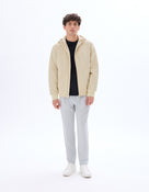 Regular Fit 100% Polyester Hooded Jacket - Beige