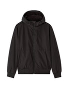 Regular Fit 100% Polyester Hooded Jacket - Black