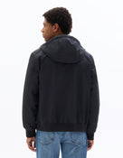 Regular Fit 100% Polyester Hooded Jacket - Black