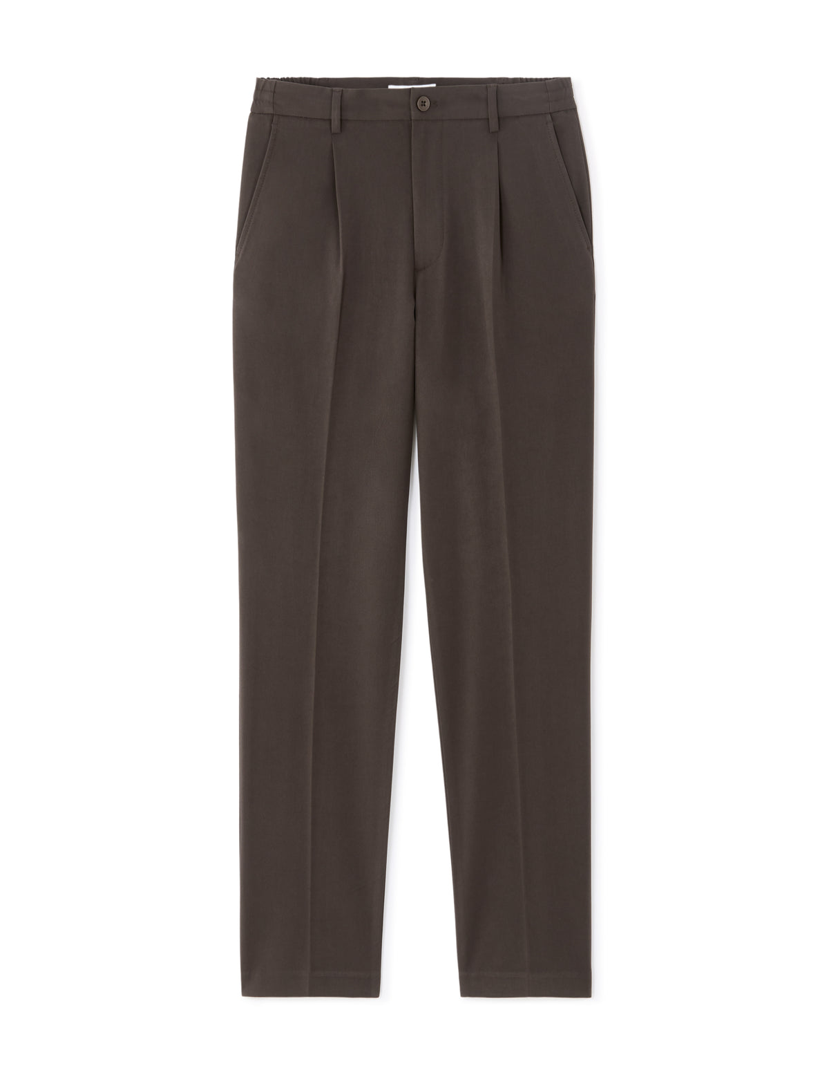 Loose Fit Poly Blend Solid Casual Trouser - Brown