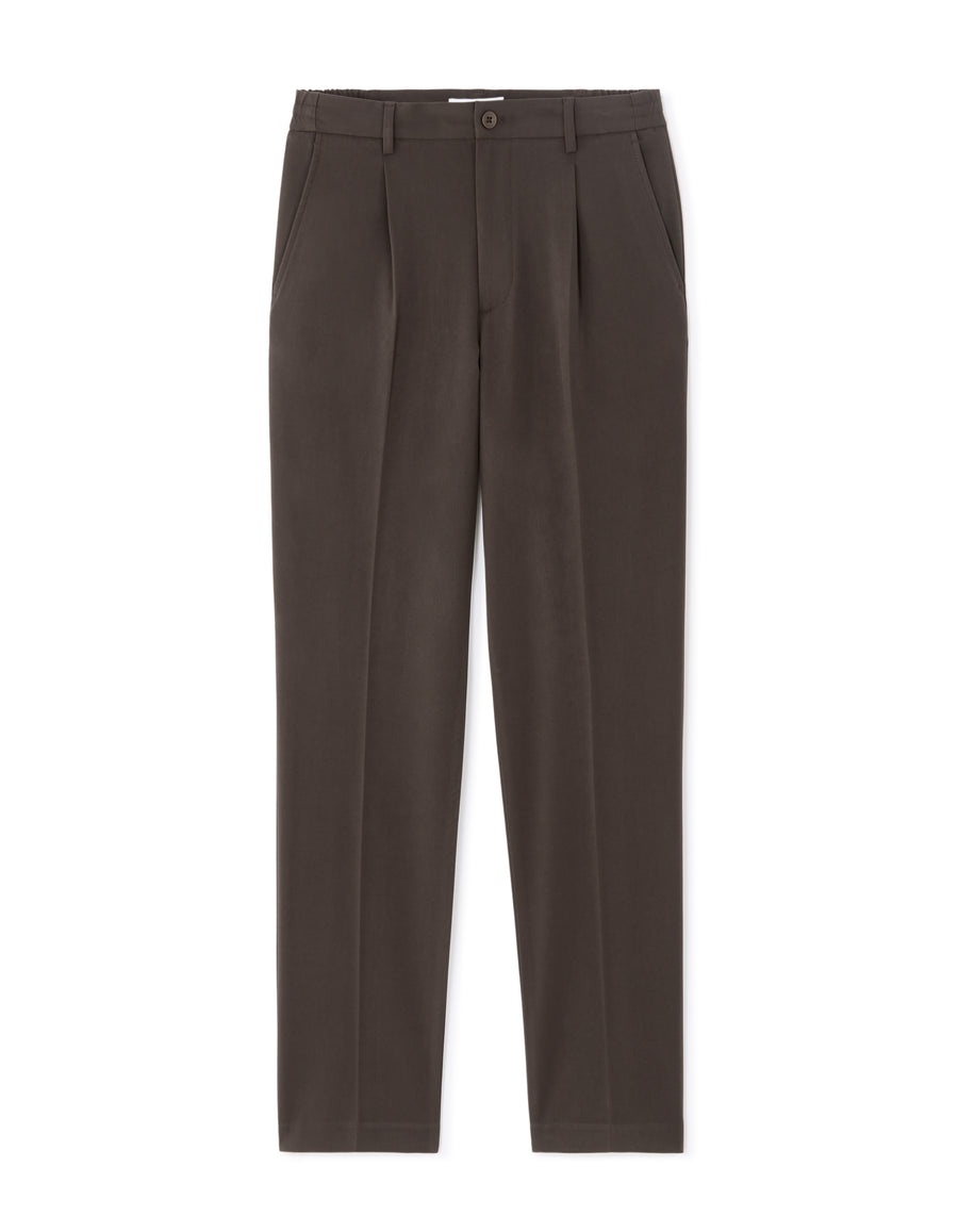 Loose Fit Poly Blend Solid Casual Trouser - Brown