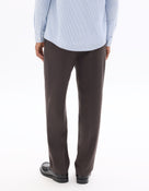 Loose Fit Poly Blend Solid Casual Trouser - Brown