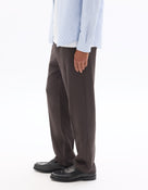 Loose Fit Poly Blend Solid Casual Trouser - Brown