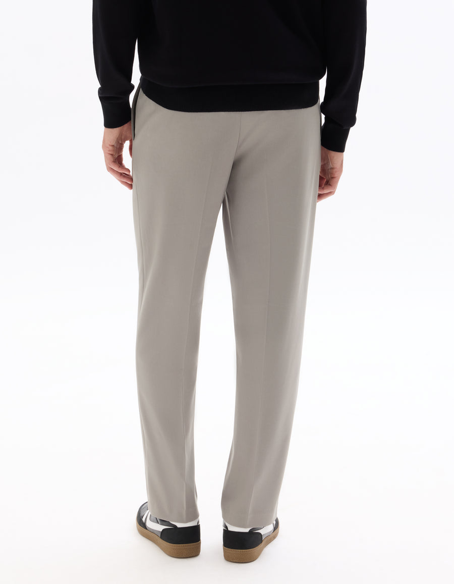 Loose Fit Poly Viscose Casual Trousers - Grey